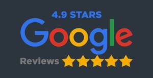 Google logo with "4.9 Stars" rating