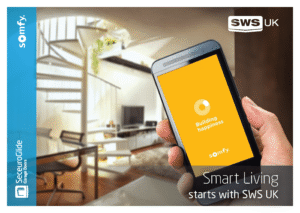 A phone displaying the Somfy app